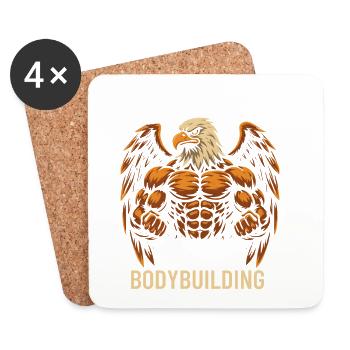 Eagle Body Bodybuilding Motif - Coasters (set of 4) - white - Front