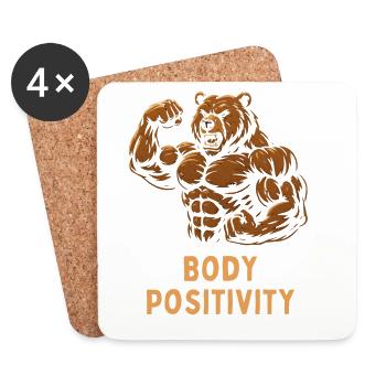 Strong Bear Body Positivity - Coasters (set of 4) - white - Front