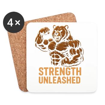 Strength Unleashed Bear - Coasters (set of 4) - white - Front