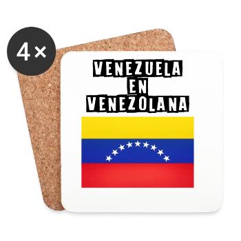 Venezuela Flag Arc of Stars - Coasters (set of 4) - white - Front