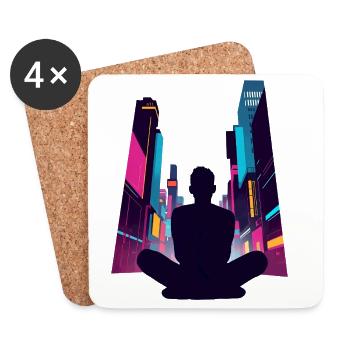 Zen in the Neon City - Coasters (set of 4) - white - Front