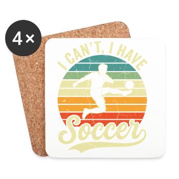 I Can't I Have Soccer Football Player - Coasters (set of 4) - white - Front