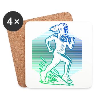 Conception de la course à puissance de course - Dessous de verre (lot de 4) - blanc - Devant
