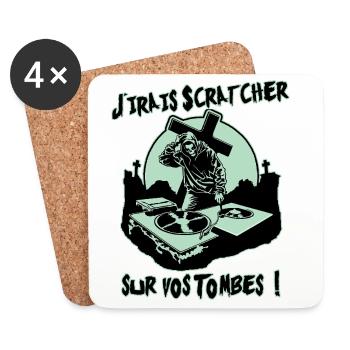 I'LL GO SCRATCH ON YOUR GRAVES! - Coasters (set of 4) - white - Front