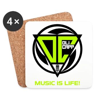 OLI CAPP - MUSIC IS LIFE LOGO - Dessous de verre (lot de 4) - blanc - Devant