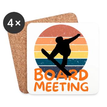 Snowboarding Board Meeting - Untersetzer (4er-Set) - Weiß - Vorne
