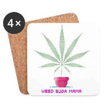 Weed Suga Mama - Coasters (set of 4) - white - Front