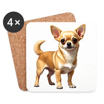 Fawn Chihuahua - Dessous de verre (lot de 4) - blanc - Devant