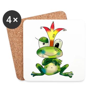 bunter_froschkoenig - Dessous de verre (lot de 4) - blanc - Devant