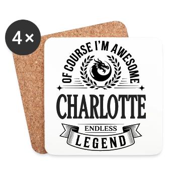 Name Charlotte – endlose Legende, großartig - Untersetzer (4er-Set) - Weiß - Vorne