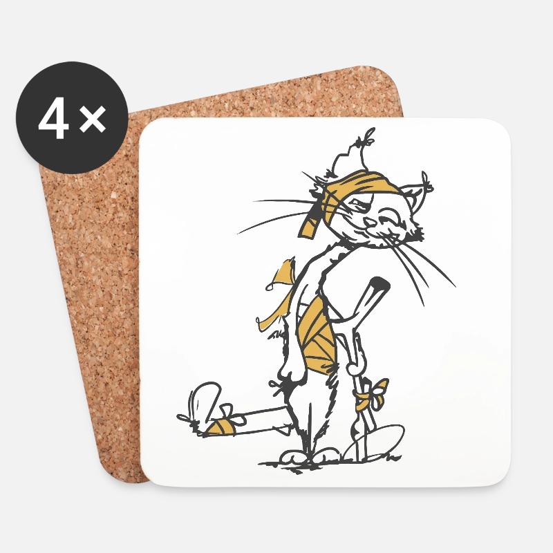 Resilient_Cat - Dessous de verre (lot de 4) - blanc