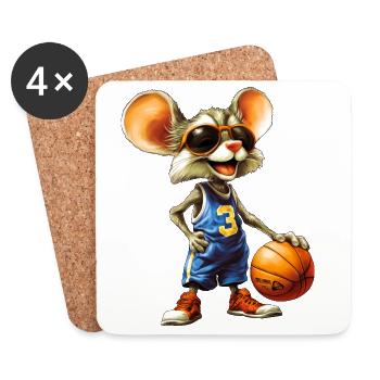 Mice Basketball - Coasters (set of 4) - white - Front