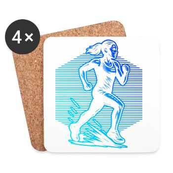 Running Fokus pur - Untersetzer (4er-Set) - Weiß - Vorne