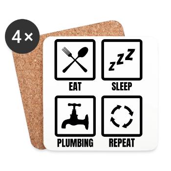 Installer Daily Routine - Coasters (set of 4) - white - Front
