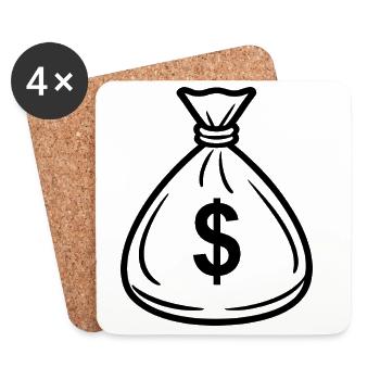 Money bag - Coasters (set of 4) - white - Front