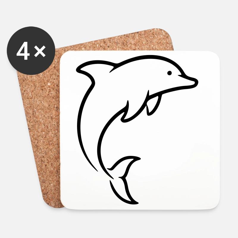 dolphin - Coasters (set of 4) - white