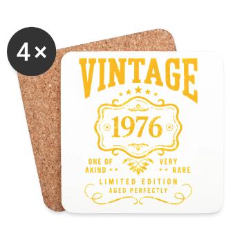 Vintage 1976 Birth Year Retro Gift - Coasters (set of 4) - white - Front