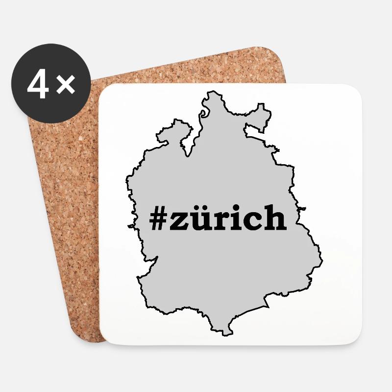 ZH Zürich - Untersetzer (4er-Set) - Weiß
