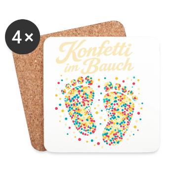 Carnival Confetti Pregnancy Expectant - Coasters (set of 4) - white - Front