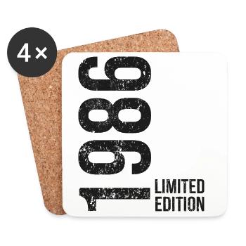 40th Birthday Man Woman 40 Years Decoration 1986 - Coasters (set of 4) - white - Front