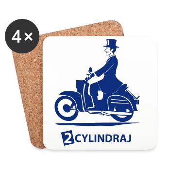 2 CYLINDRAJ - blue - - Untersetzer (4er-Set) - Weiß - Vorne