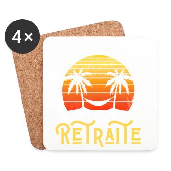 Retraite 2026, légende et liberté - Dessous de verre (lot de 4) - blanc - Devant