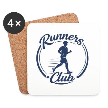 Logo de course du club de coureurs - Dessous de verre (lot de 4) - blanc - Devant