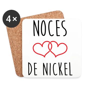 Nickel-Hochzeit 28 Jahre Glück und Liebe - Untersetzer (4er-Set) - Weiß - Vorne