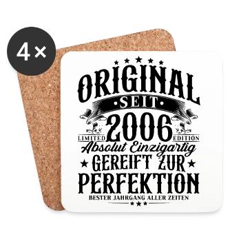 Original 2006 Vintage Vintage Birthday - Coasters (set of 4) - white - Front