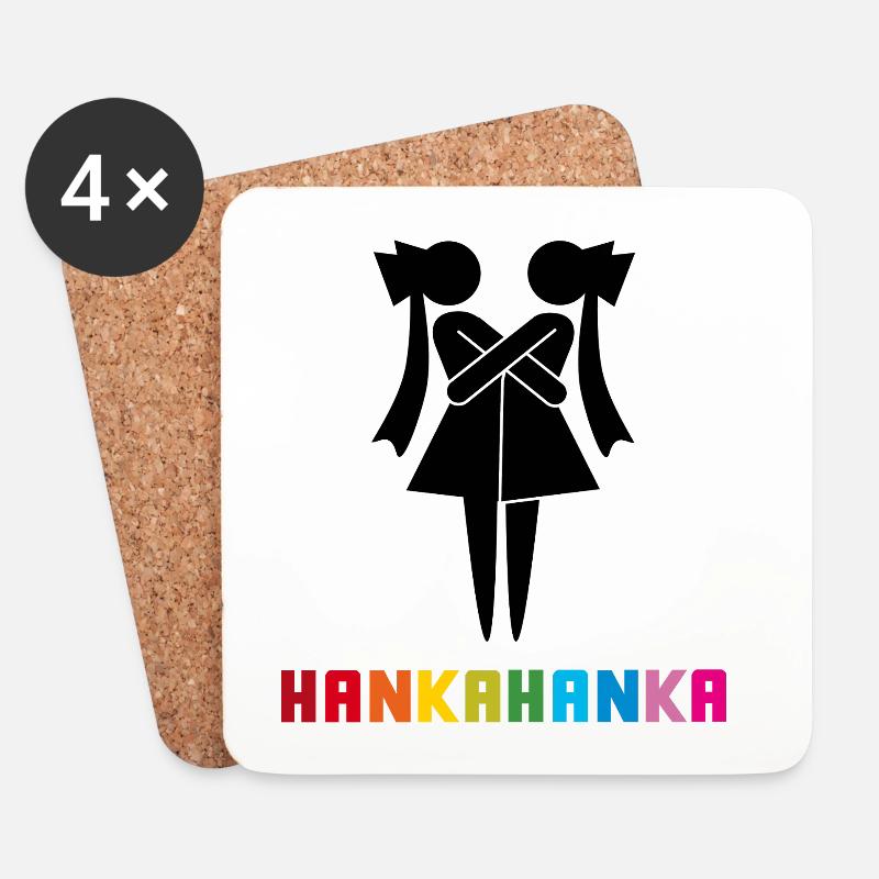 HANKAHANKA - Dessous de verre (lot de 4) - blanc