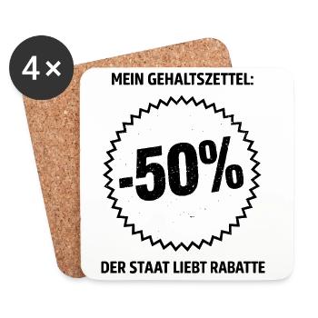 Remise de 50 % sur le bulletin de paie - Dessous de verre (lot de 4) - blanc - Devant