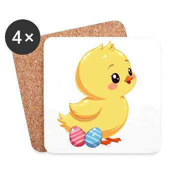 Chicks at Easter - Coasters (set of 4) - white - Front