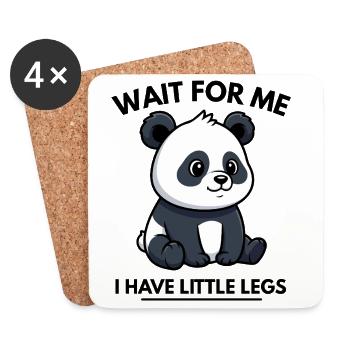 Wait for Me I Have Little Legs, Mignon drôle - Dessous de verre (lot de 4) - blanc - Devant