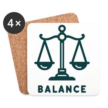 Balance Scale Illustration - Coasters (set of 4) - white - Front