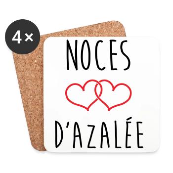 Azalea's Wedding 57 years of marriage - Coasters (set of 4) - white - Front