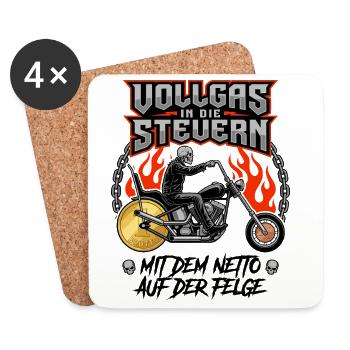 Full throttle into taxes - Coasters (set of 4) - white - Front