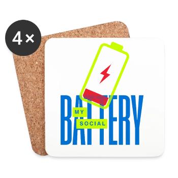 Glowing Social Battery - Coasters (set of 4) - white - Front