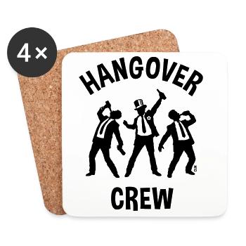 Hangover Crew (JGA Junggesellenabschied Bier / B) - Untersetzer (4er-Set) - Weiß - Vorne