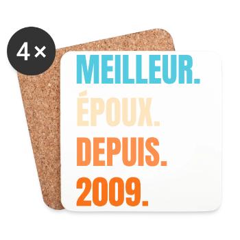 Best Husband Since 2009 Gift Husband - Coasters (set of 4) - white - Front