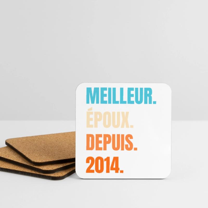 Bester Ehemann seit 2014 Geschenk-Ehemann Untersetzer (4er-Set)