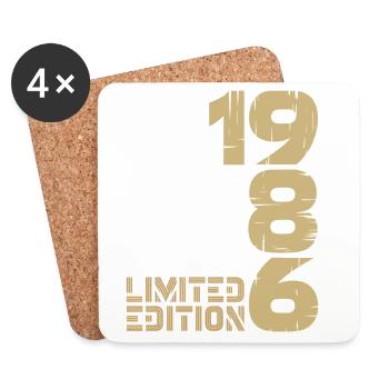 1986 Limited Edition Schriftzug 40. Geburtstag - Untersetzer (4er-Set) - Weiß - Vorne