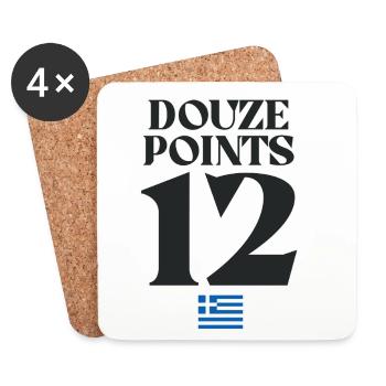 Douze Punkte 12 Griechenland Euroviision - Untersetzer (4er-Set) - Weiß - Vorne