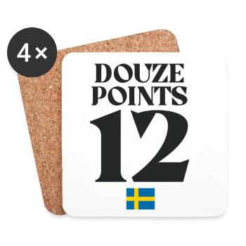 Zwölf Punkte Schweden Eurovision - Untersetzer (4er-Set) - Weiß - Vorne