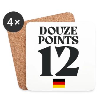 Dutzend Punkte 12 Deutschland Eurovision - Untersetzer (4er-Set) - Weiß - Vorne