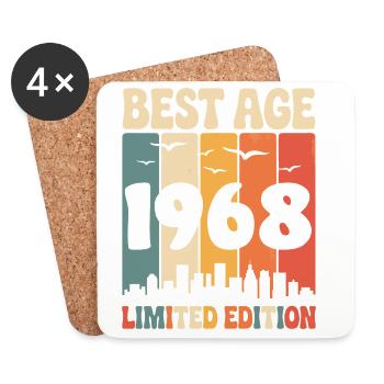 1968 Retro Birthday 1968 Vintage 1968 - Coasters (set of 4) - white - Front