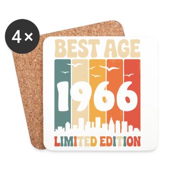 1966 Retro Geburtstag 1966 Vintage 1966 - Untersetzer (4er-Set) - Weiß - Vorne