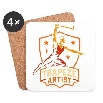 Trapèziste de cirque, cirque pour enfants drôle - Dessous de verre (lot de 4) - blanc - Devant