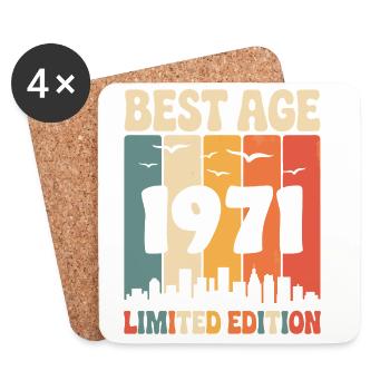 1971 Retro Birthday 1971 Vintage 1971 - Coasters (set of 4) - white - Front