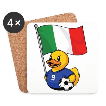 Maillot de supporter italien de football pour les supporters fiers - Dessous de verre (lot de 4) - blanc - Devant