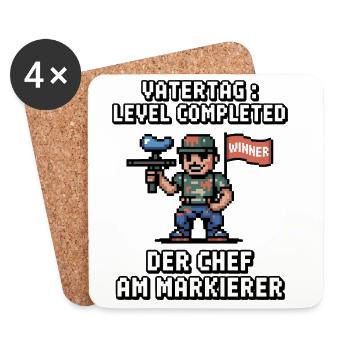 Paintball Papa Vatertag Level Completed Gamer 2026 - Untersetzer (4er-Set) - Weiß - Vorne